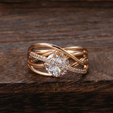 Rose Large Zircon Heart & Arrow Cut Stone Ring