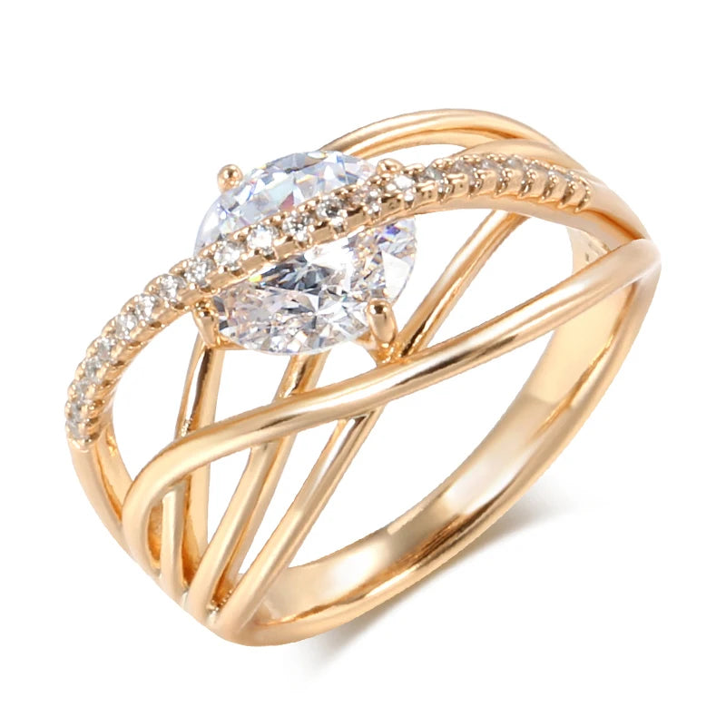 Rose Large Zircon Heart & Arrow Cut Stone Ring