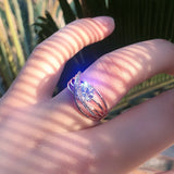 Rose Large Zircon Heart & Arrow Cut Stone Ring