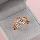 Rose Large Zircon Heart & Arrow Cut Stone Ring