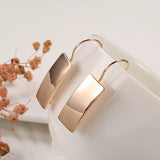 Rose Long Pendant Earrings Classic Large Glossy Wedding Jewelry