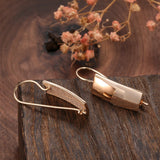 Rose Long Pendant Earrings Classic Large Glossy Wedding Jewelry