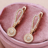 Rose Zircon Drop Earrings Hearts & Arrows Stone