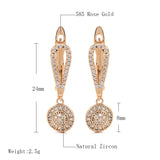 Rose Zircon Drop Earrings Hearts & Arrows Stone