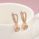 Rose Zircon Drop Earrings Hearts & Arrows Stone