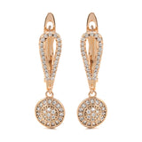 Rose Zircon Drop Earrings Hearts & Arrows Stone