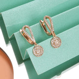 Rose Zircon Drop Earrings Hearts & Arrows Stone