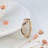 Rose Zircon Ring Cross Zircon Bling Plating French Jewelry Joyas