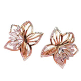 Romantic 14K Rose Hollow Flower Earrings for Women