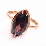 Purple 14K Rose Inlaid Marquise-Shaped Engagement Jewelry Set