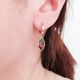 Purple 14K Rose Inlaid Marquise-Shaped Engagement Jewelry Set