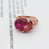 Purple Ruby 14K Rose Gold Engagement Ring for Women