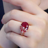 Purple Ruby 14K Rose Gold Engagement Ring for Women