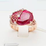 Purple Ruby 14K Rose Gold Engagement Ring for Women