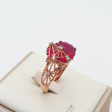 Purple Ruby 14K Rose Gold Engagement Ring for Women