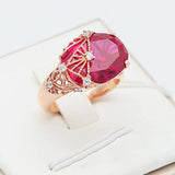 Purple Ruby 14K Rose Gold Engagement Ring for Women