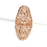 Exaggerated Purple 14K Rose Oval Flower Rings for Women