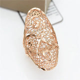 Exaggerated Purple 14K Rose Oval Flower Rings for Women