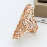 Exaggerated Purple 14K Rose Oval Flower Rings for Women