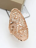 Exaggerated Purple 14K Rose Oval Flower Rings for Women