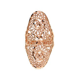 Exaggerated Purple 14K Rose Oval Flower Rings for Women