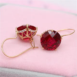 Purple 14K Rose Ruby Earrings for Women Engagement Jewelry