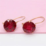 Purple 14K Rose Ruby Earrings for Women Engagement Jewelry