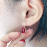 Purple 14K Rose Ruby Earrings for Women Engagement Jewelry