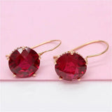 Purple 14K Rose Ruby Earrings for Women Engagement Jewelry