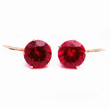 Purple 14K Rose Ruby Earrings for Women Engagement Jewelry