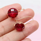 Purple 14K Rose Ruby Earrings for Women Engagement Jewelry