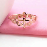 Purple Rose Flower Ring for Women - Hollow Design, Wedding & Party Jewelry