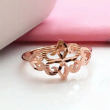 Purple Rose Flower Ring for Women - Hollow Design, Wedding & Party Jewelry