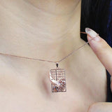 Purple Abacus Copper Coin Pendant 14K Rose Necklace for Women