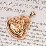 14k Rose Gold Maitreya Pendant Purple Chains Necklace Solid Chinese Jewelry
