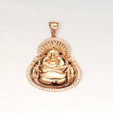 14k Rose Gold Maitreya Pendant Purple Chains Necklace Solid Chinese Jewelry