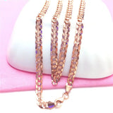 Purple Chunky Necklace 14K Rose Plated Chain Palace Delicate Accessories