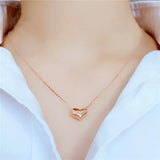 14k Rose Plated Purple Heart Double-Sided Necklace for Women