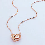 14k Rose Plated Purple Heart Double-Sided Necklace for Women
