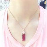 Purple Crystal Ruby Leopard's Head Pendant Necklace 14k Rose Charm