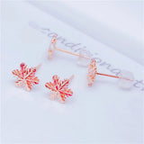 Purple Snowflake Earrings 14K Rose Romantic Engagement Jewelry