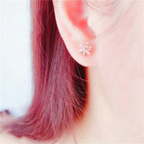 Purple Snowflake Earrings 14K Rose Romantic Engagement Jewelry