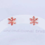 Purple Snowflake Earrings 14K Rose Romantic Engagement Jewelry