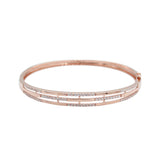 Purple Crystal Bracelet for Women 14K Rose Gold Wedding Jewelry