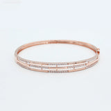 Purple Crystal Bracelet for Women 14K Rose Gold Wedding Jewelry