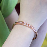 Purple Crystal Bracelet for Women 14K Rose Gold Wedding Jewelry
