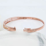 Purple Crystal Bracelet for Women 14K Rose Gold Wedding Jewelry