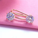Purple Crystal Earrings 14K Rose Engagement Jewelry