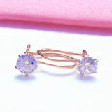 Purple Crystal Earrings 14K Rose Engagement Jewelry