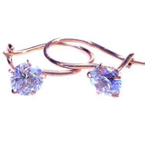 Purple Crystal Earrings 14K Rose Engagement Jewelry